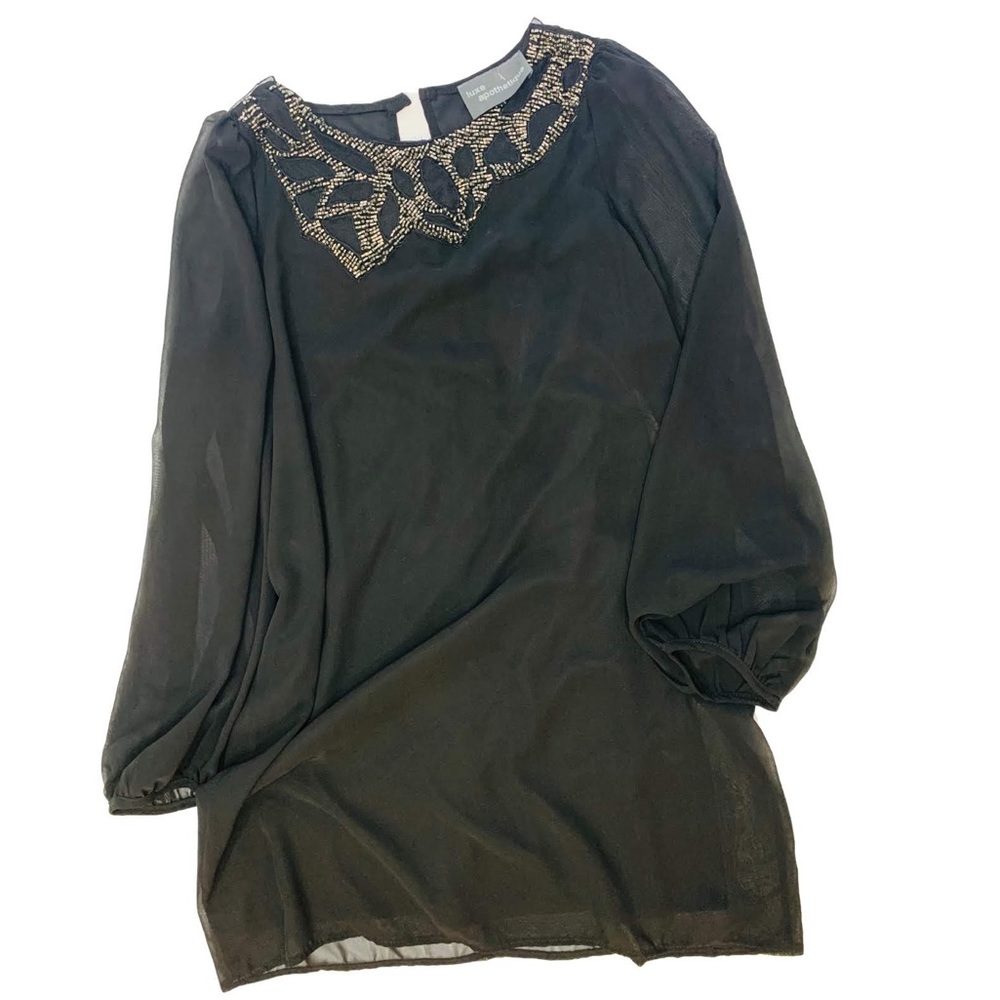 Black with beaded neckline